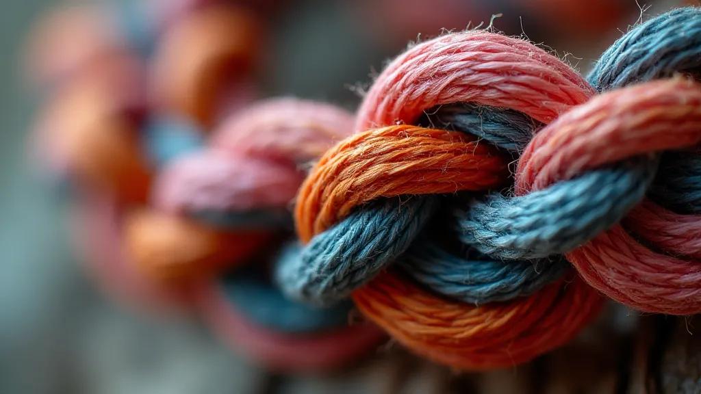 Close-up detail of a Kumihimo braid