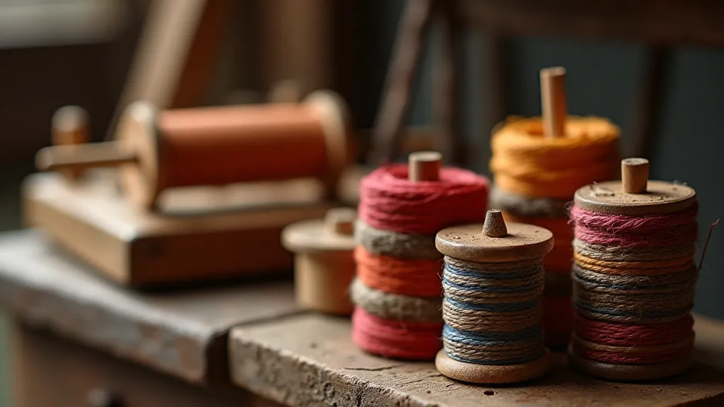 Antique Kumihimo braiding tools.