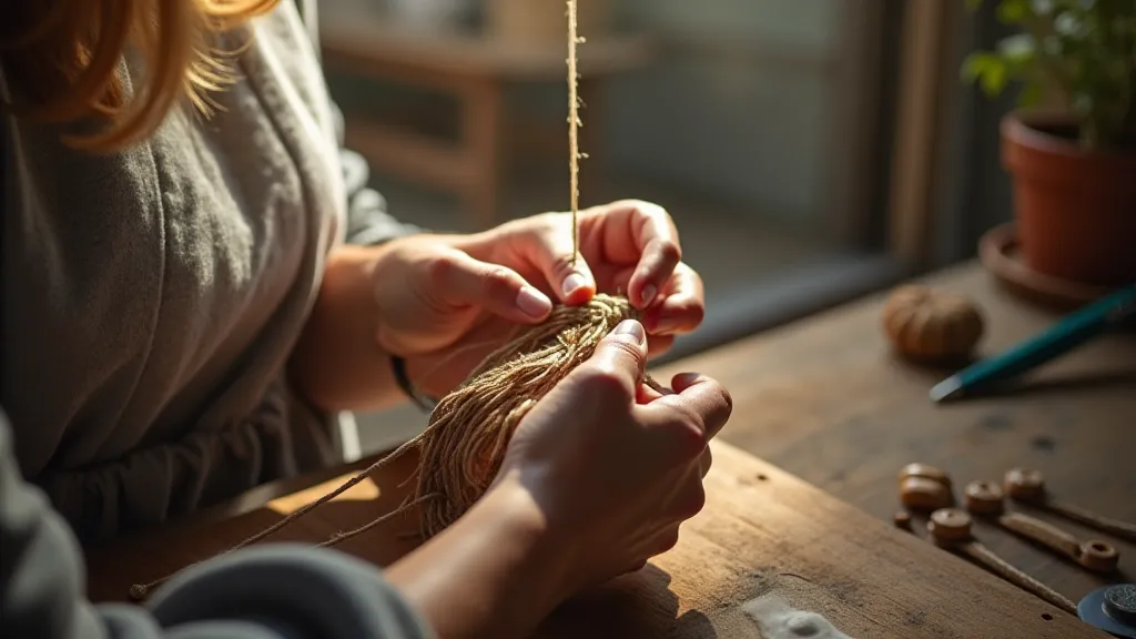 Modern artisan crafting Kumihimo braid