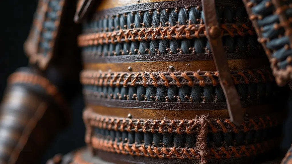 Kumihimo braiding on antique Samurai armor