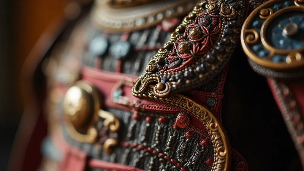 Antique samurai armor with Kumihimo lacing
